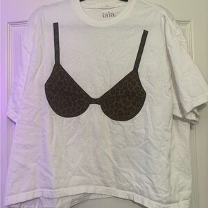 Dressed in LALA White Tee with Brown Leopard Print